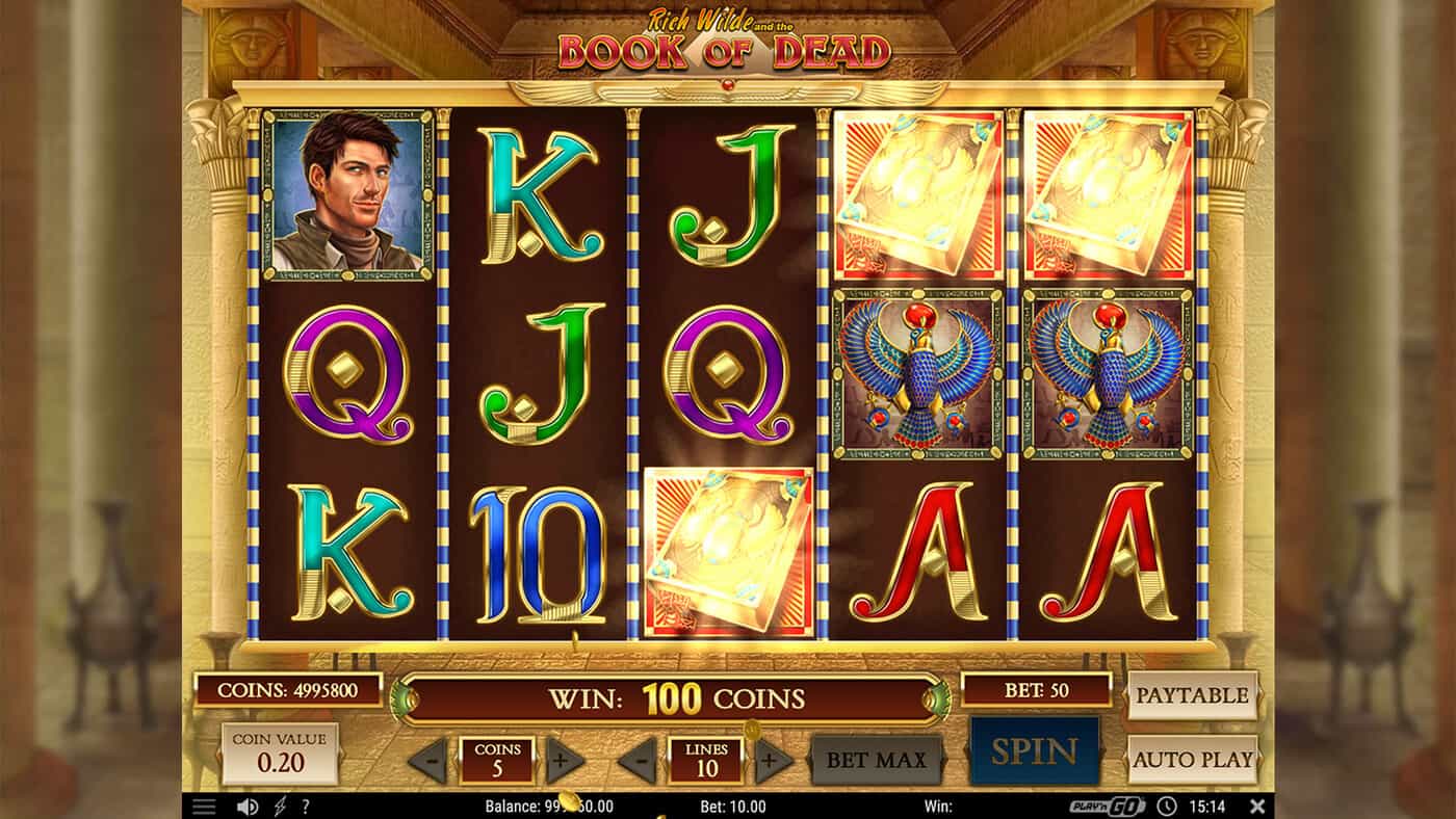 Book of Dead free spins triggered