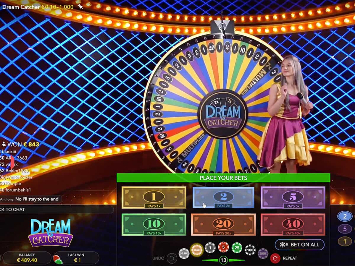 Dream Catcher live casino (Evolution Gaming) uitleg en strategie